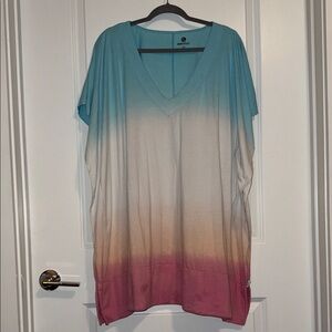 Ombre V-Neck Coverup Top